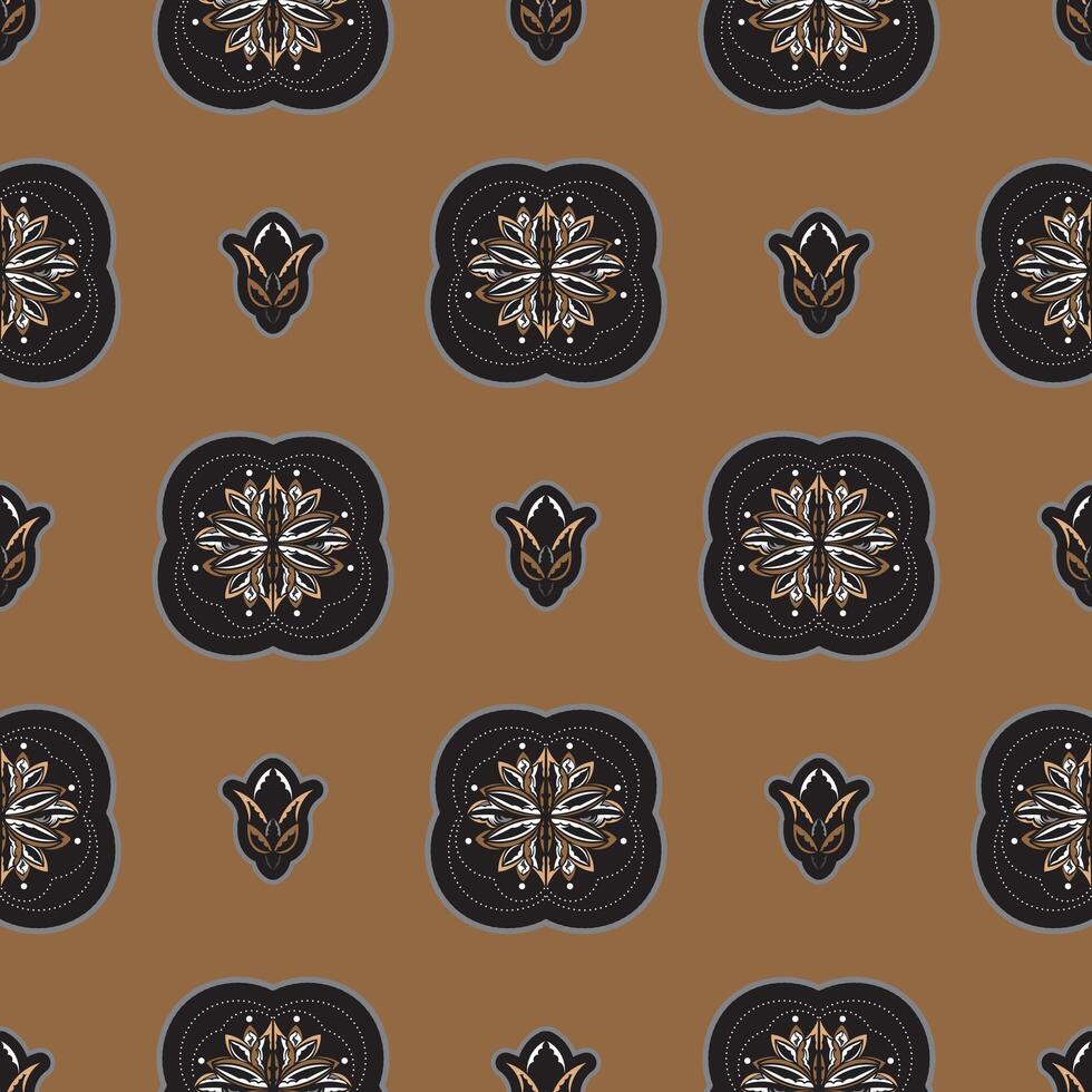 Seamless pattern with lotuses. Expensive and luxurious style. Good for backgrounds and prints. Vector illustration.