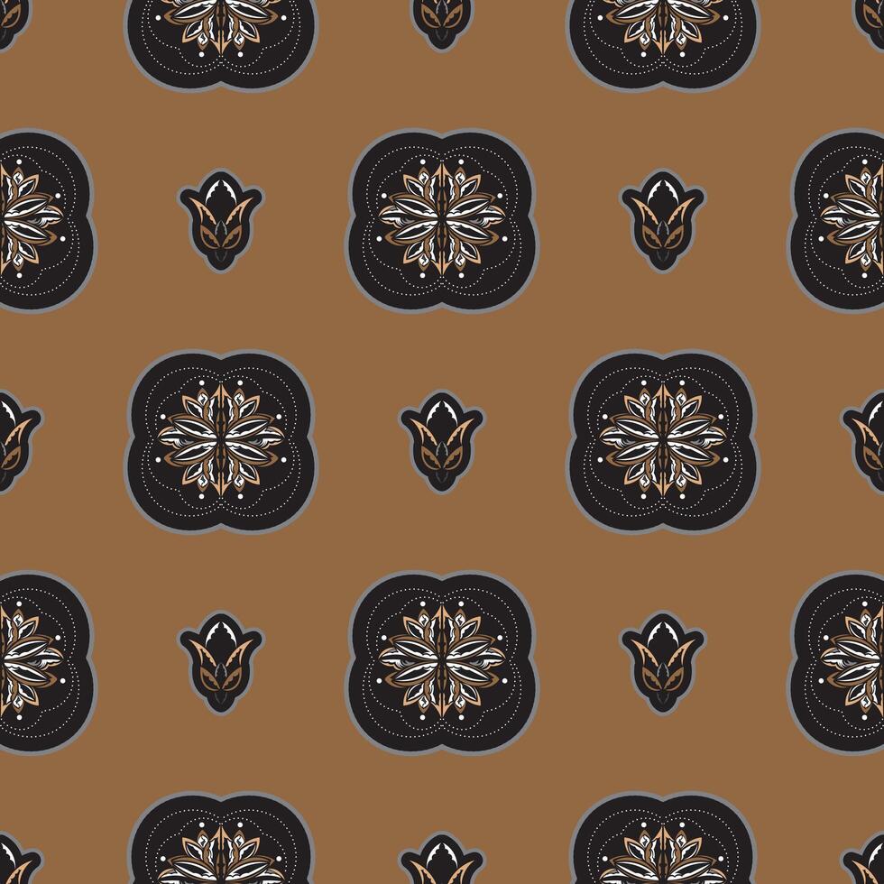 Seamless pattern with lotuses. Expensive and luxurious style. Good for backgrounds and prints. Vector illustration.