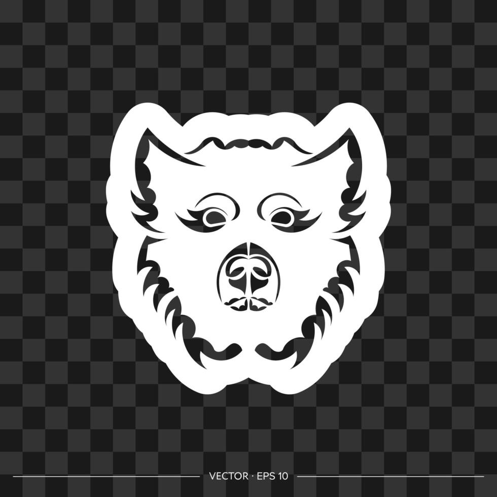 Print tattoo dog patterns polynesia. illustration. vector