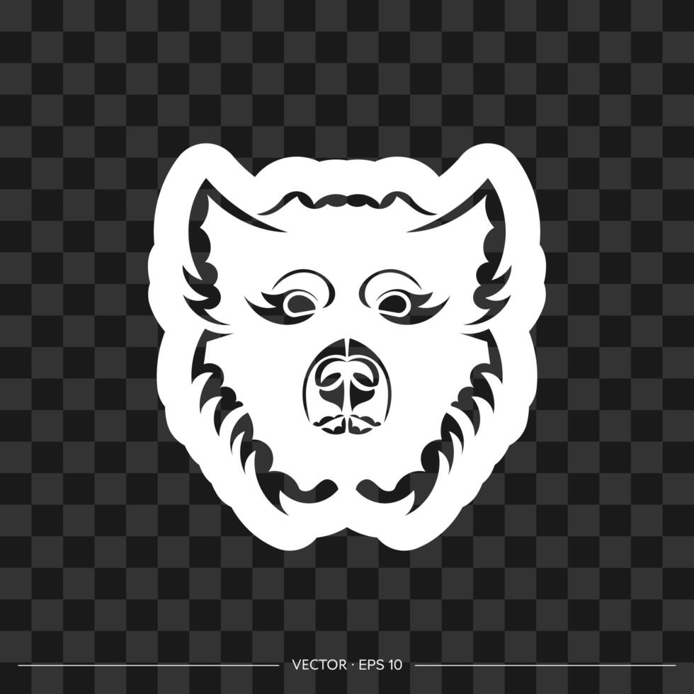 Print tattoo dog patterns polynesia. Vector illustration.