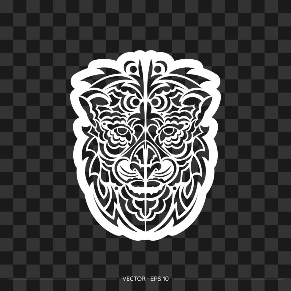 Contour of the face of a lion. Good for logo or print. Isolated. Vector illustration.