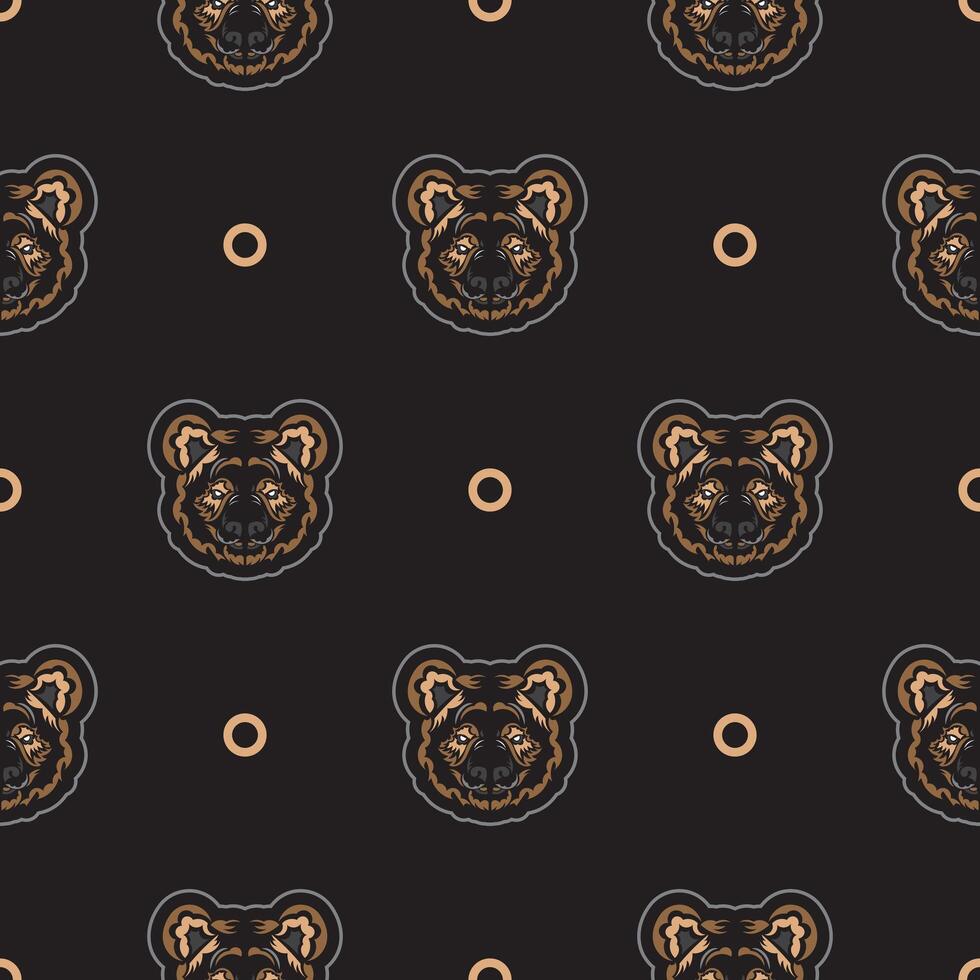 Seamless pattern with a Panda face. Good covers, fabrics, postcards and printing. Vector