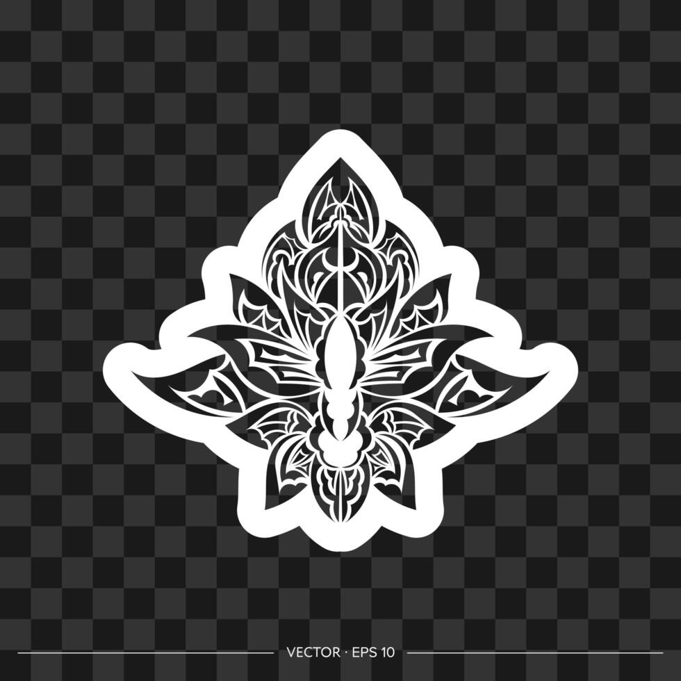 Print lotus or water lily shape, Indian modern decorations. Vector illustration.