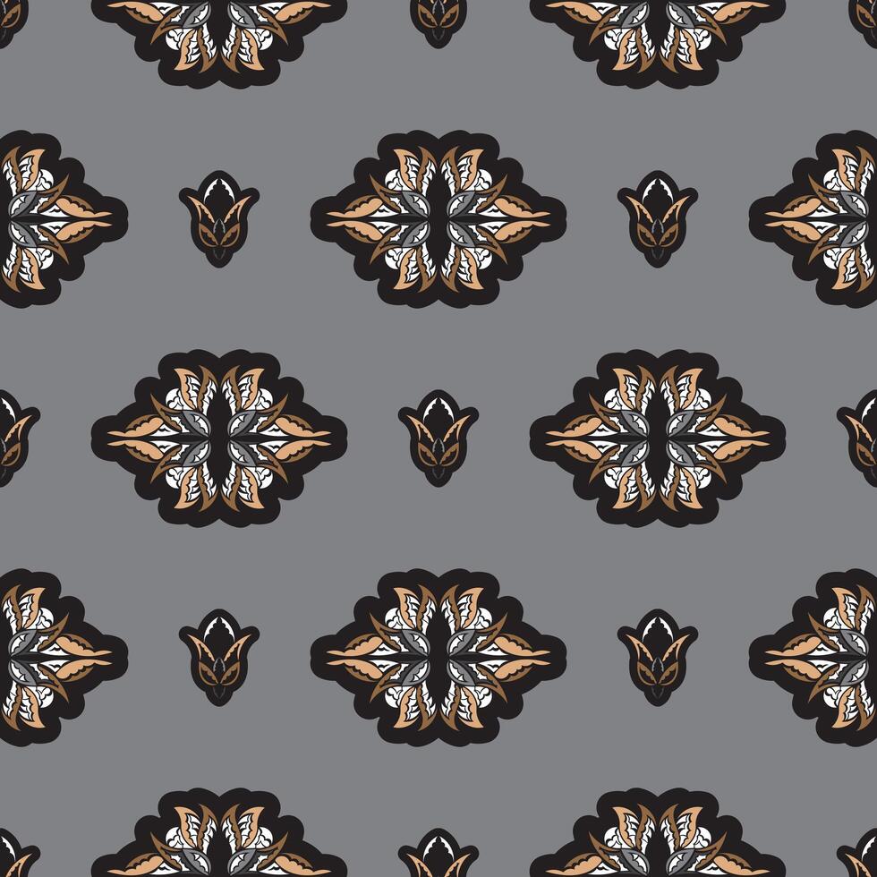 Seamless pattern with lotuses. Dark background. Expensive and luxurious style. Good for prints, apparel and textiles. Vector