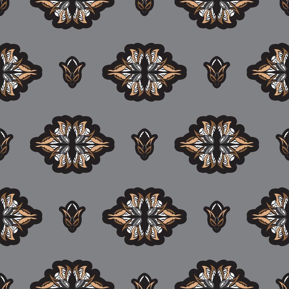 Seamless pattern with lotuses. Dark background. Expensive and luxurious style. Good for prints, apparel and textiles. Vector