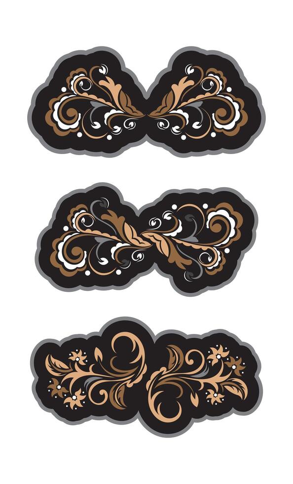 Set of Colored print with flowers in Simple style. Good for backgrounds and prints. vector