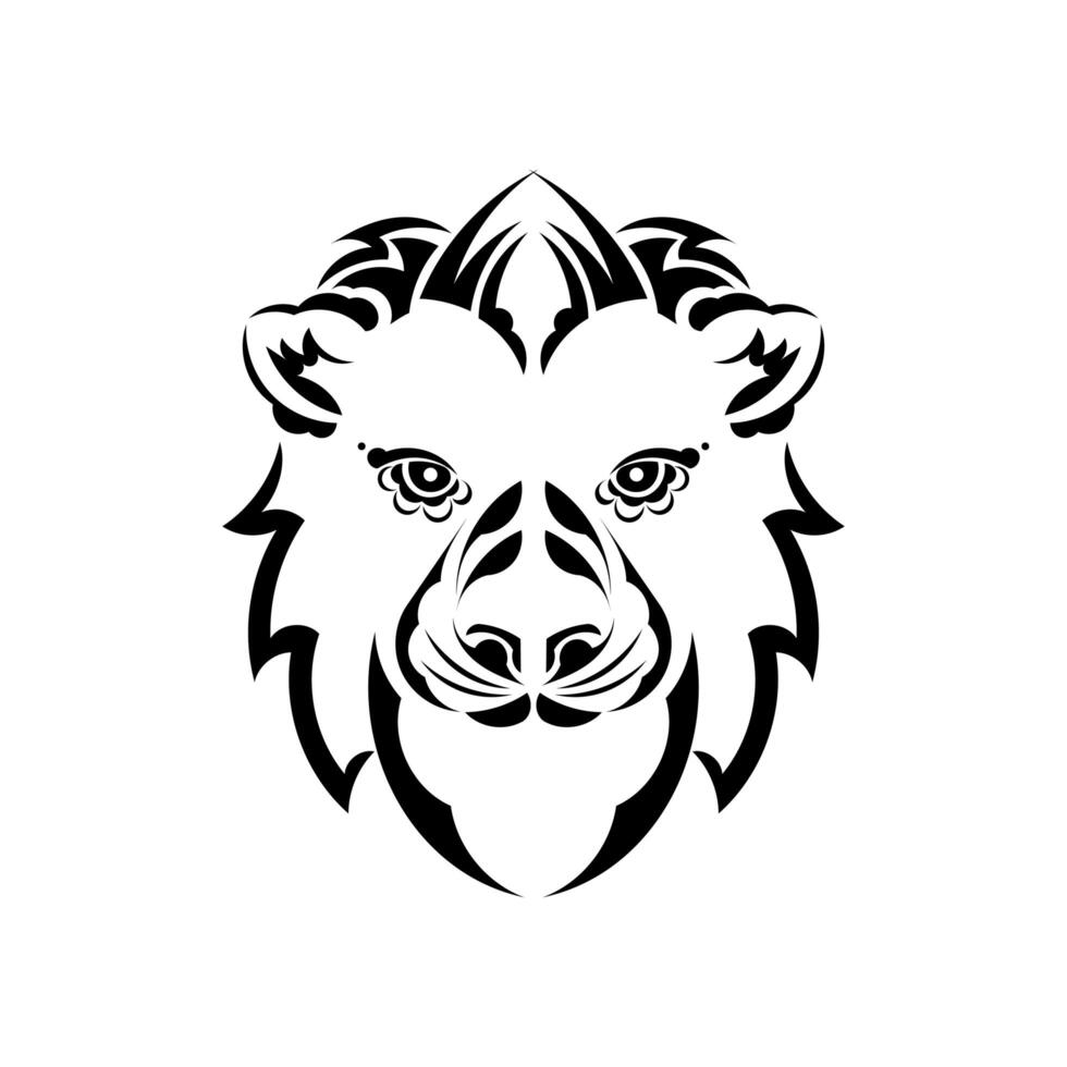 Beautiful face of the lion vector isolated on white. King of the forest. Zodiac sign leo.