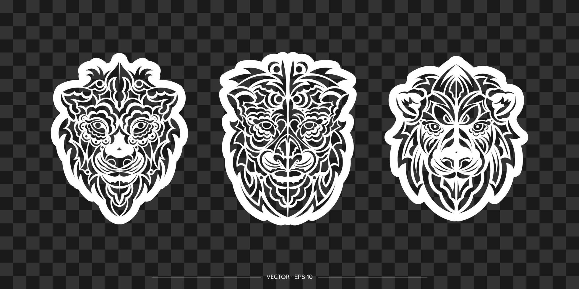Contour of the face of a lion. Vector