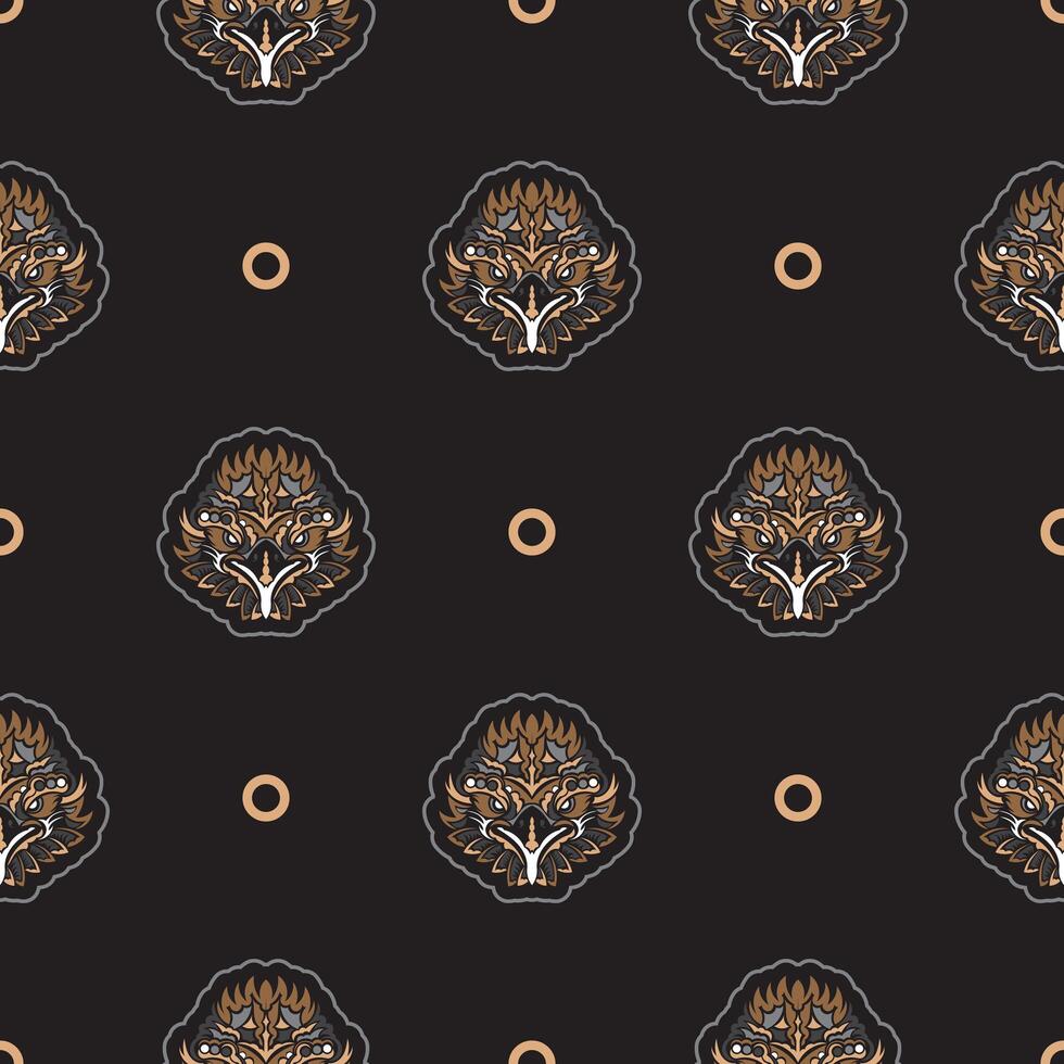 Seamless pattern with the face of an eagle. Good covers, fabrics, postcards and printing. Vector