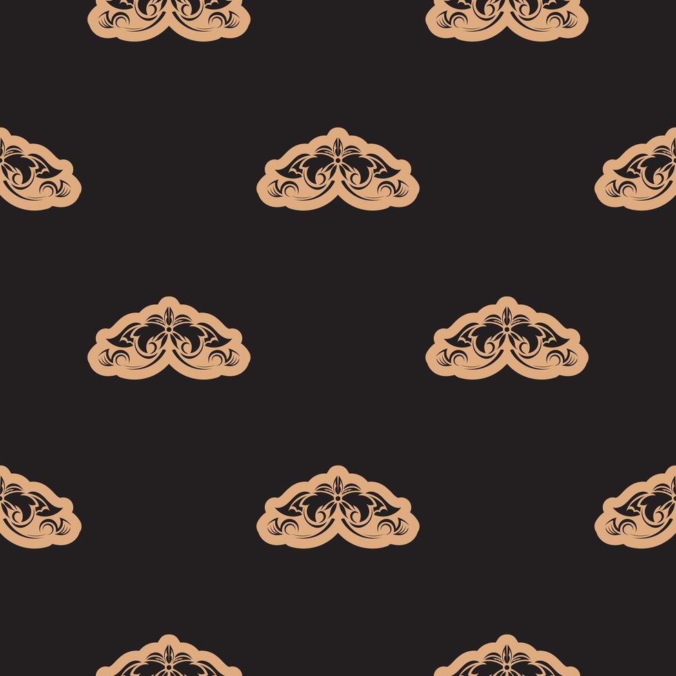 Seamless pattern with a black background and gold design vector