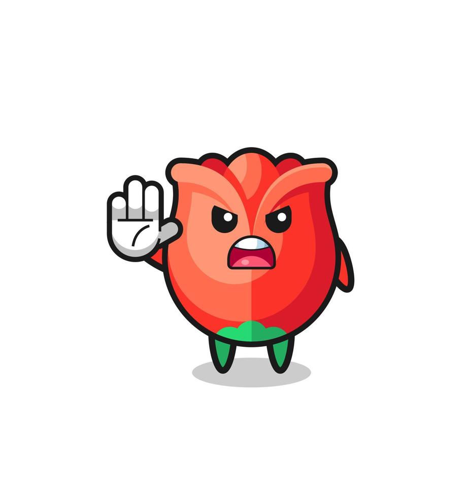 rose character doing stop gesture vector