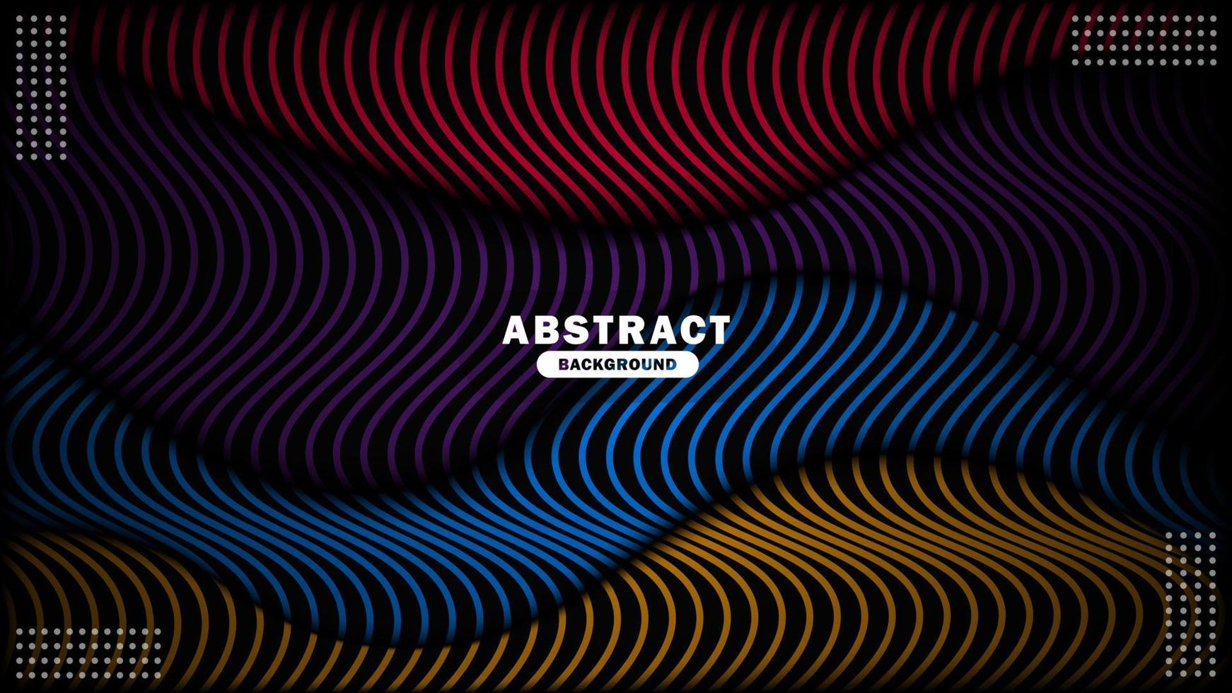 Dynamic colorful dark wave line abstract background, abstract background template vector