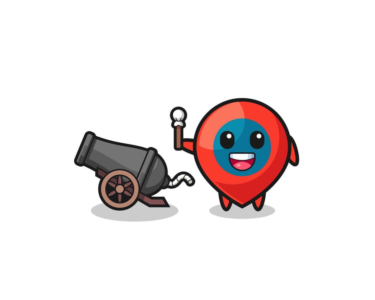 cute location symbol shoot using cannon vector