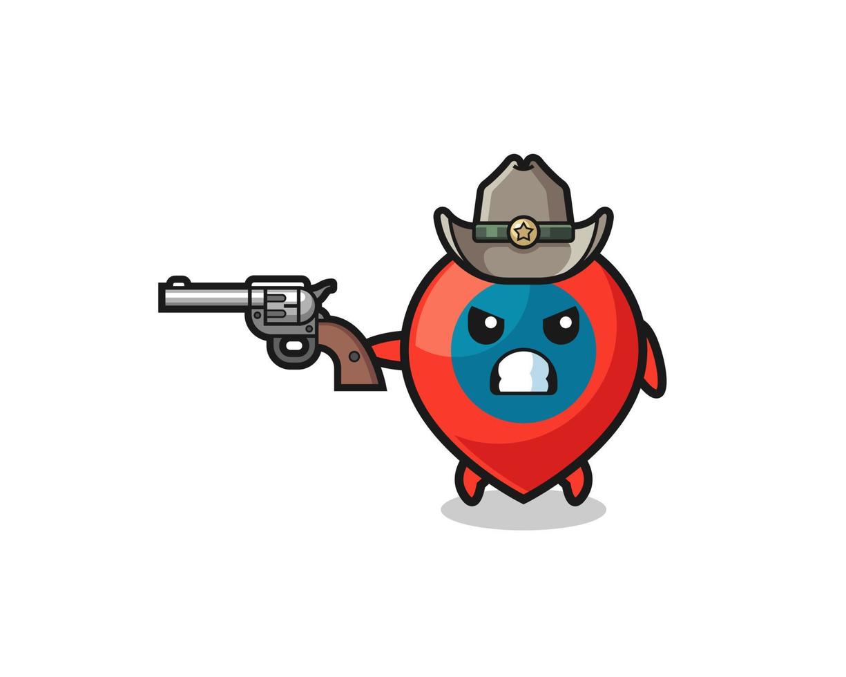 the location symbol cowboy shooting with a gun vector