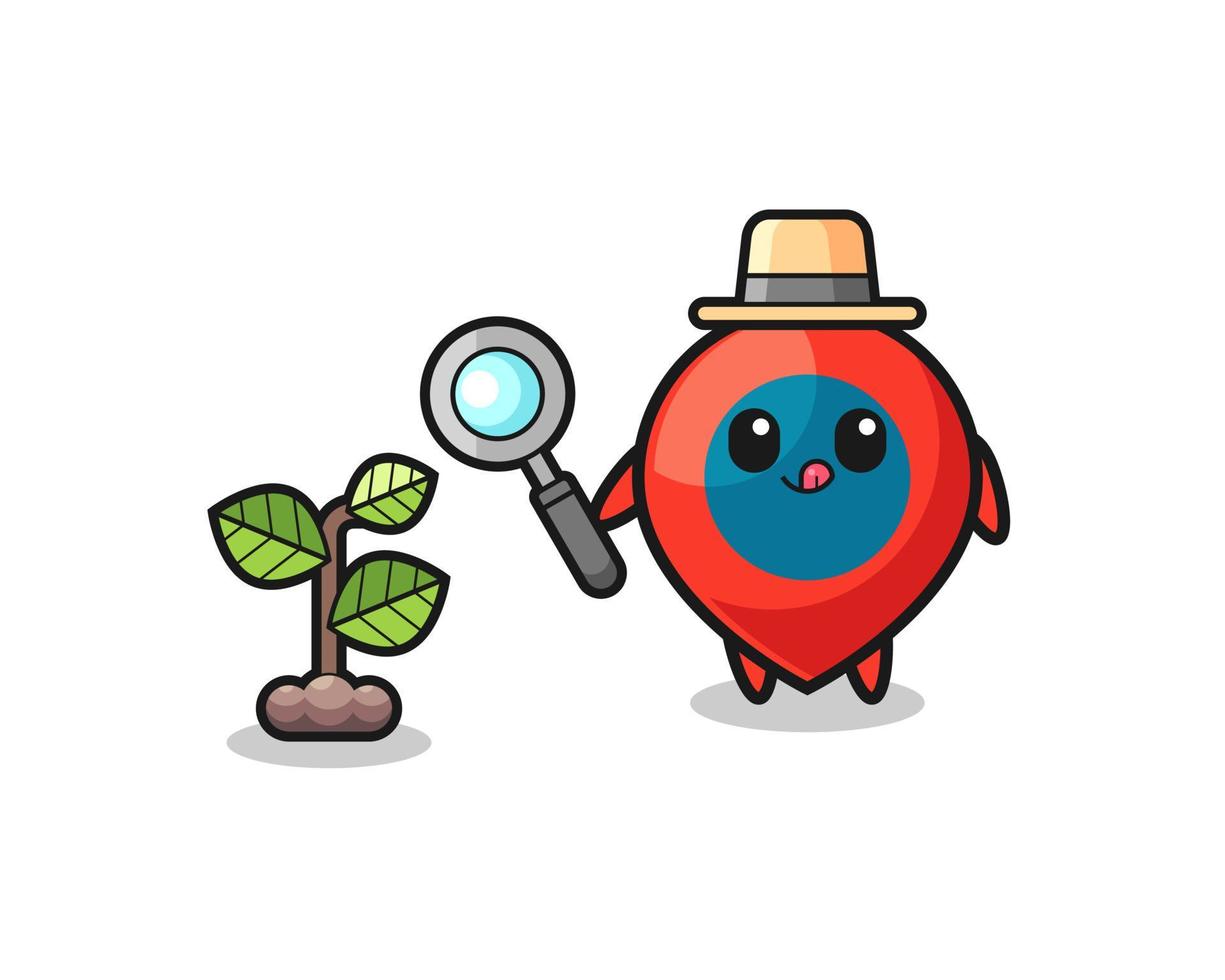 cute location symbol herbalist researching a plants vector