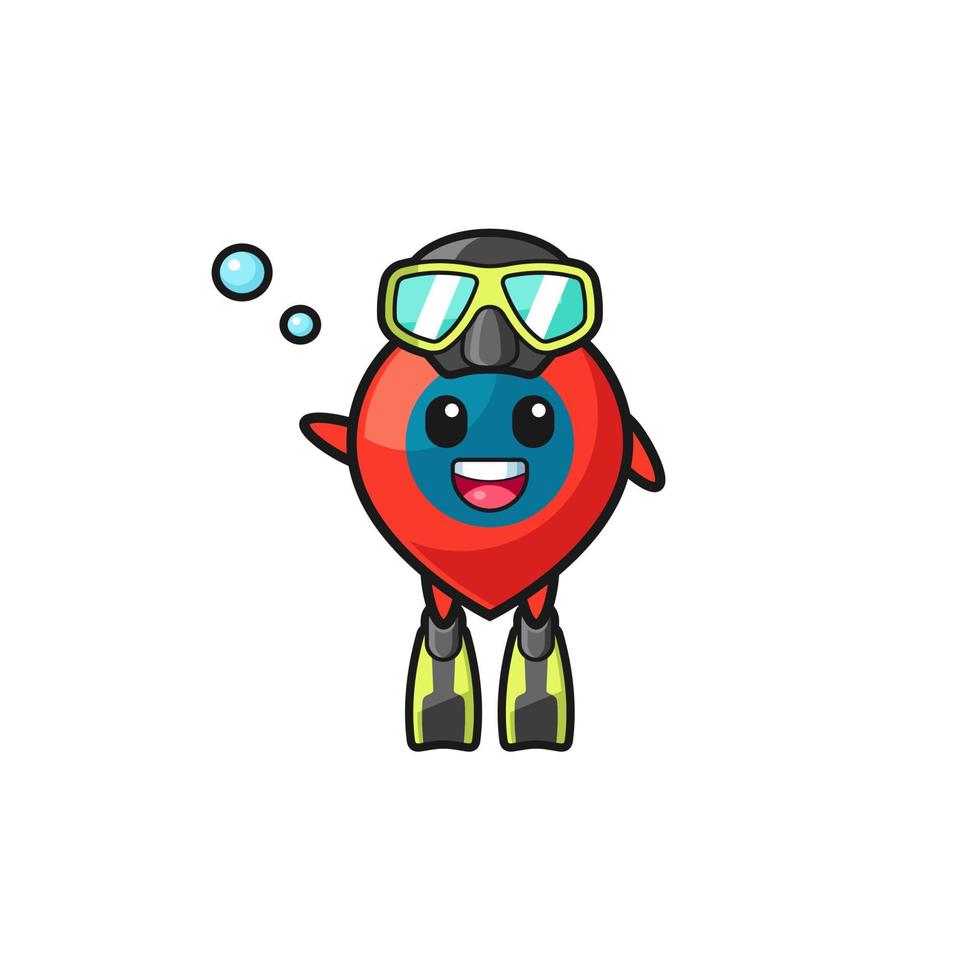 the location symbol diver cartoon character vector