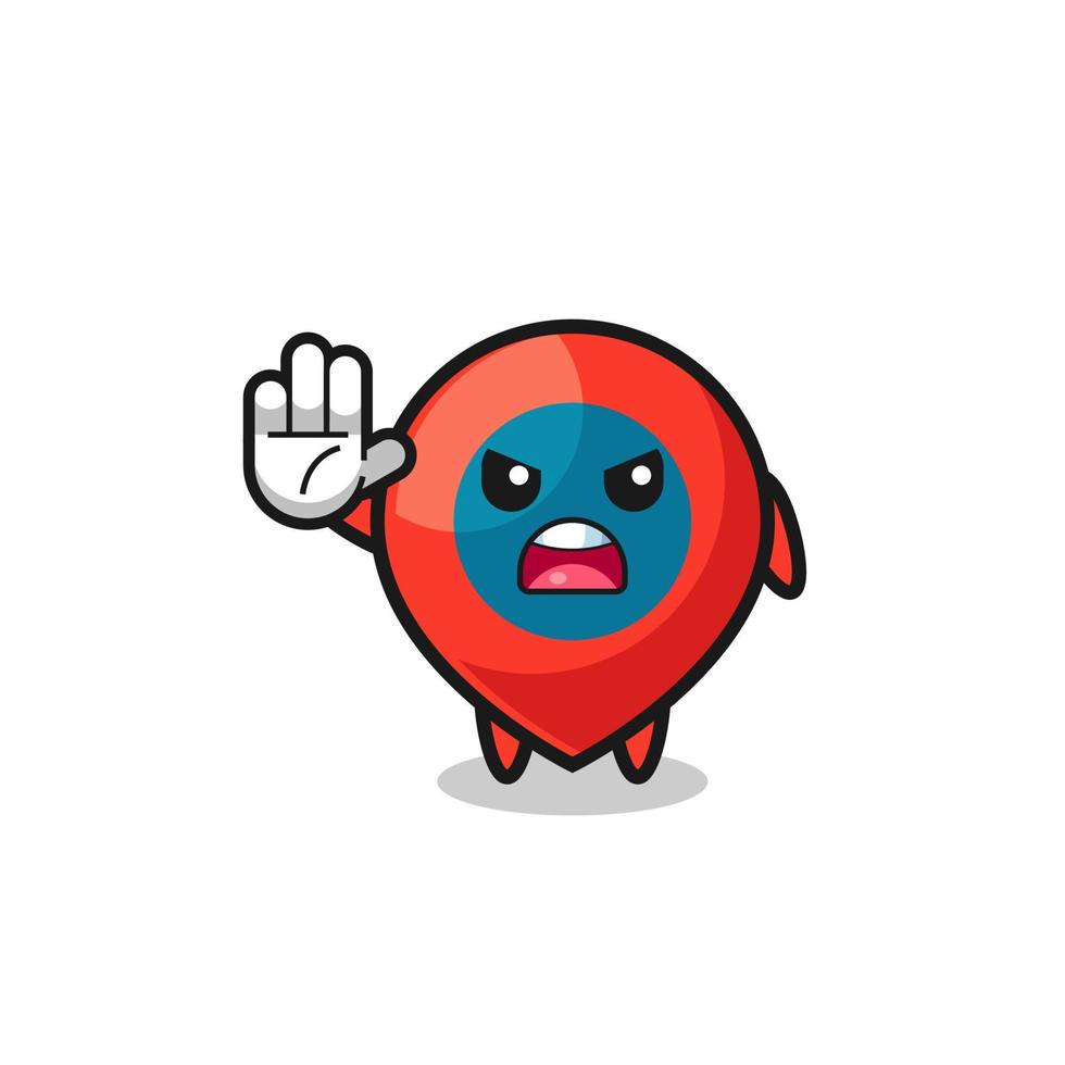 location symbol character doing stop gesture vector