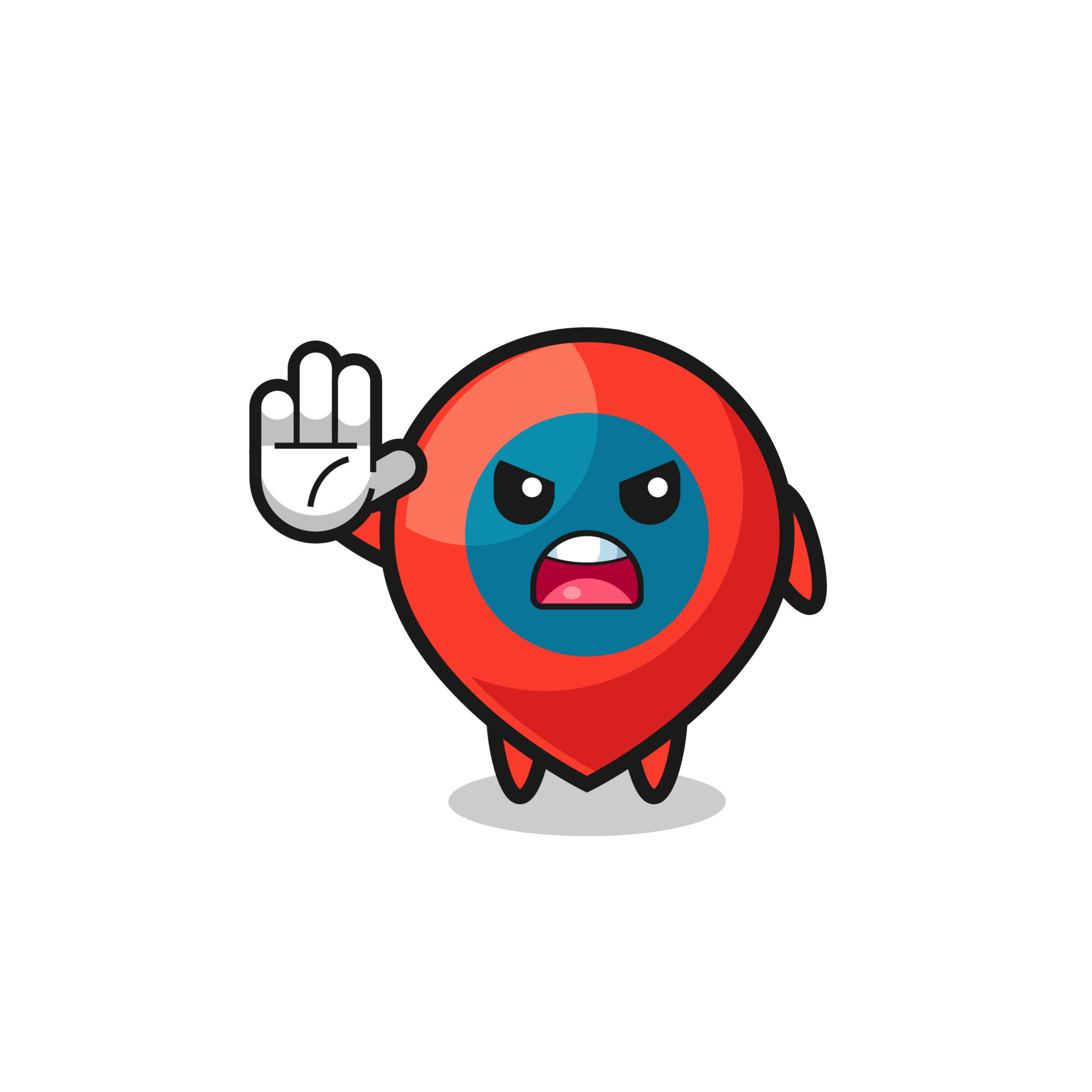 location symbol character doing stop gesture 6778373 Vector Art at Vecteezy