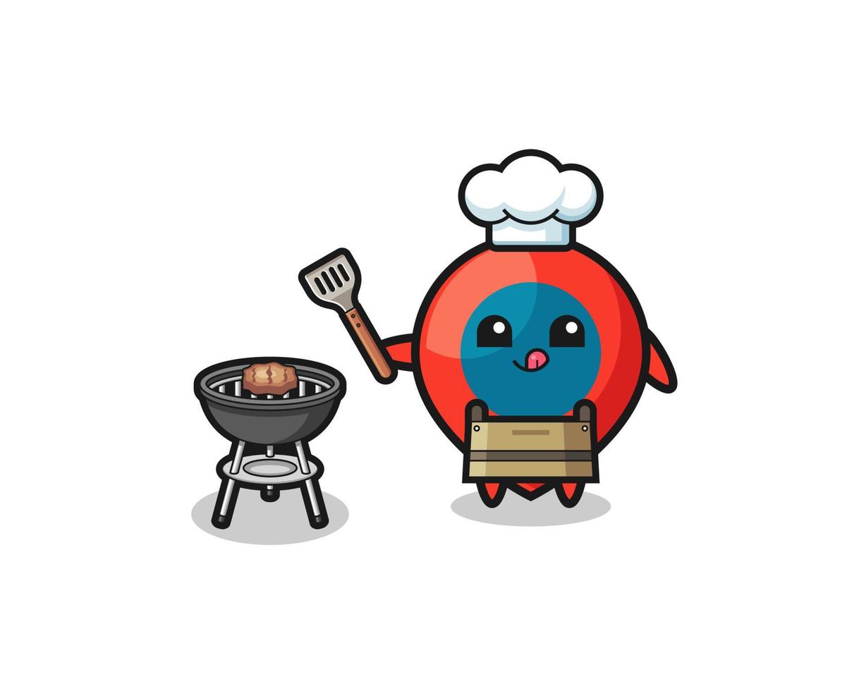 location symbol barbeque chef with a grill vector