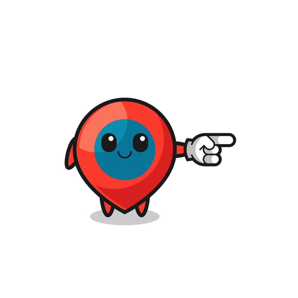 location symbol mascot with pointing right gesture vector