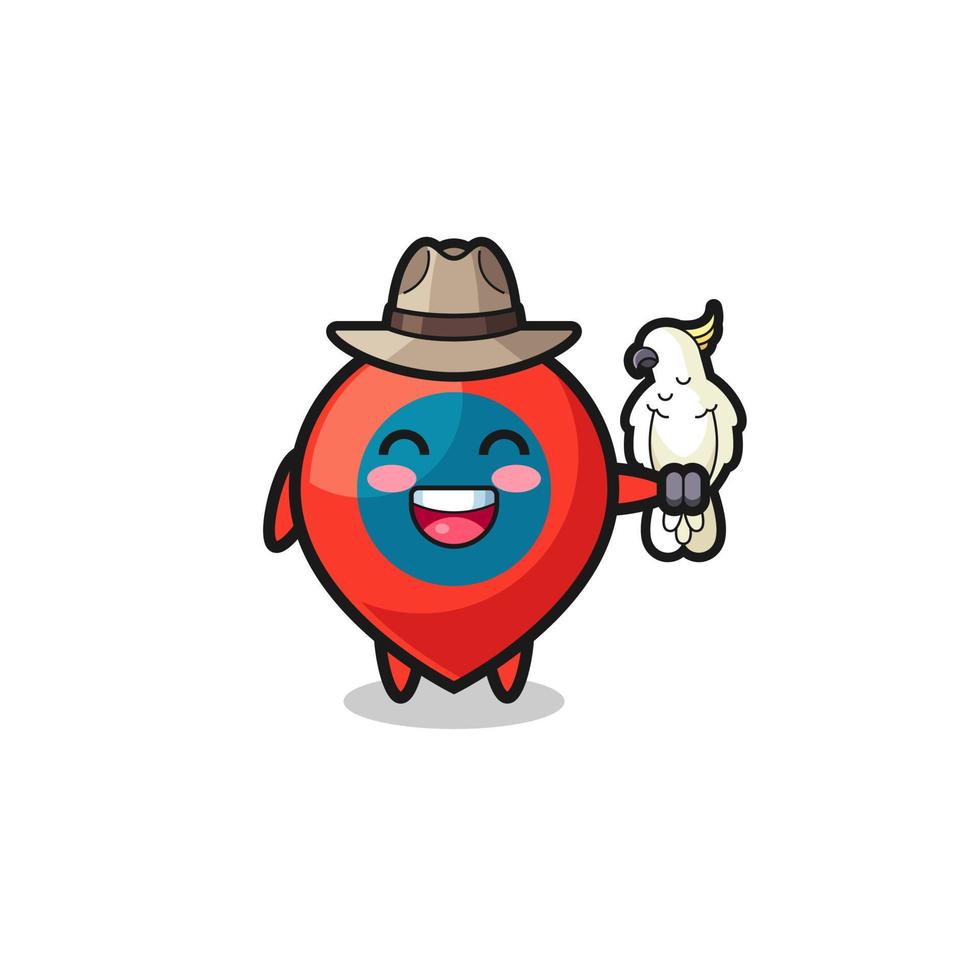 location symbol zookeeper mascot with a parrot vector