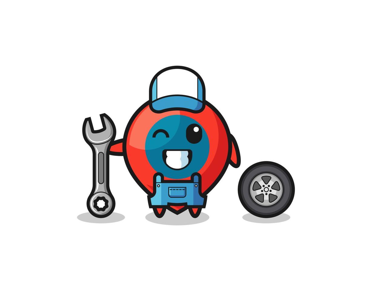 the location symbol character as a mechanic mascot vector