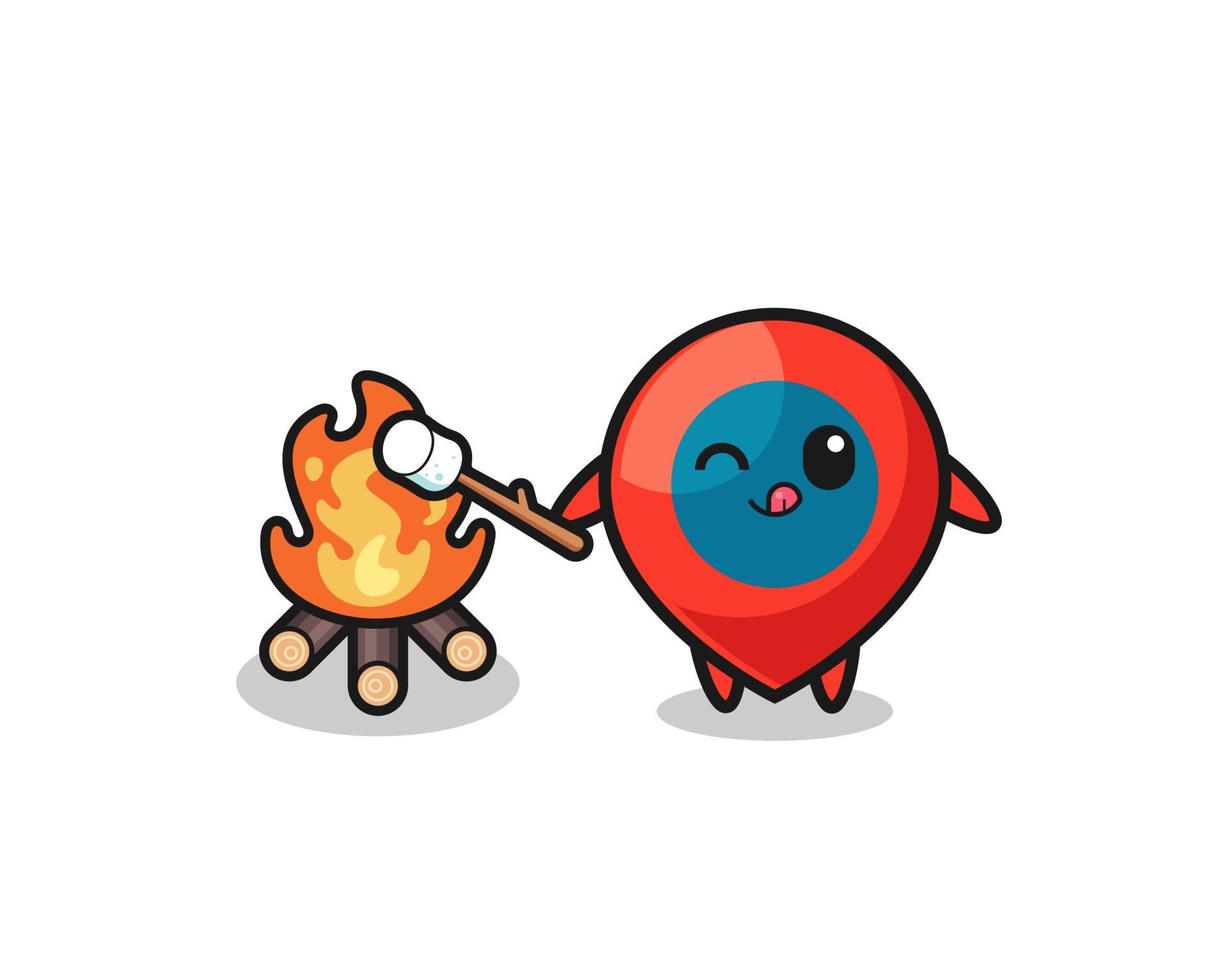 location symbol character is burning marshmallow vector