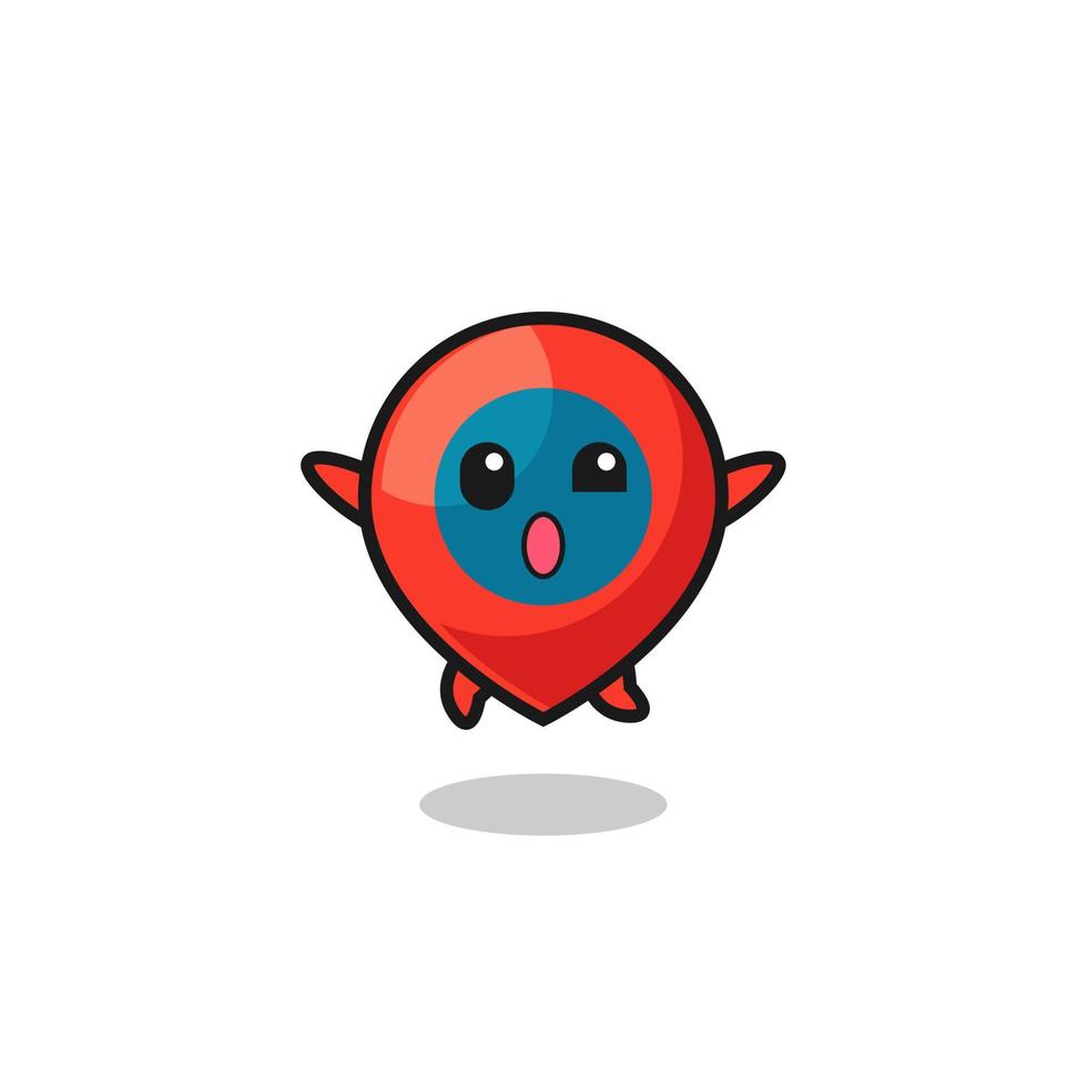 location symbol character is jumping gesture vector