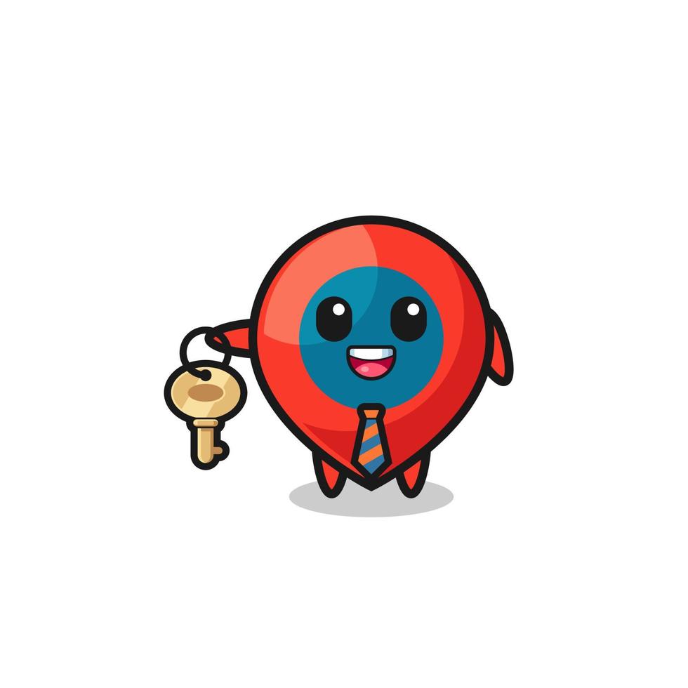 cute location symbol as a real estate agent mascot vector