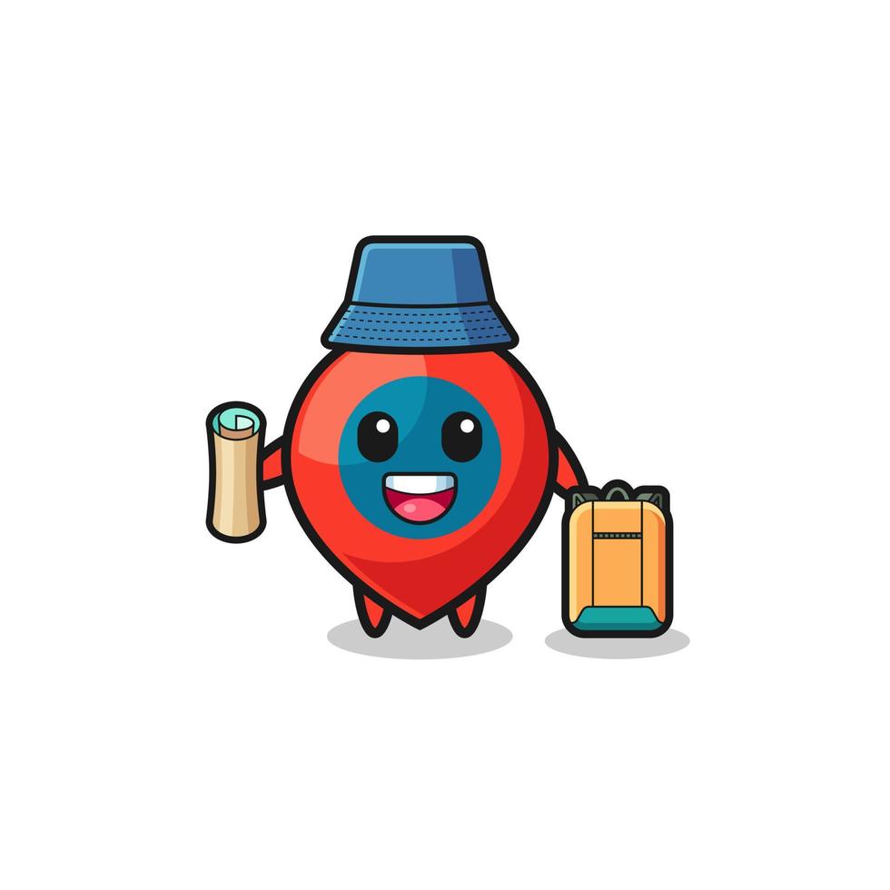 location symbol mascot character as hiker vector