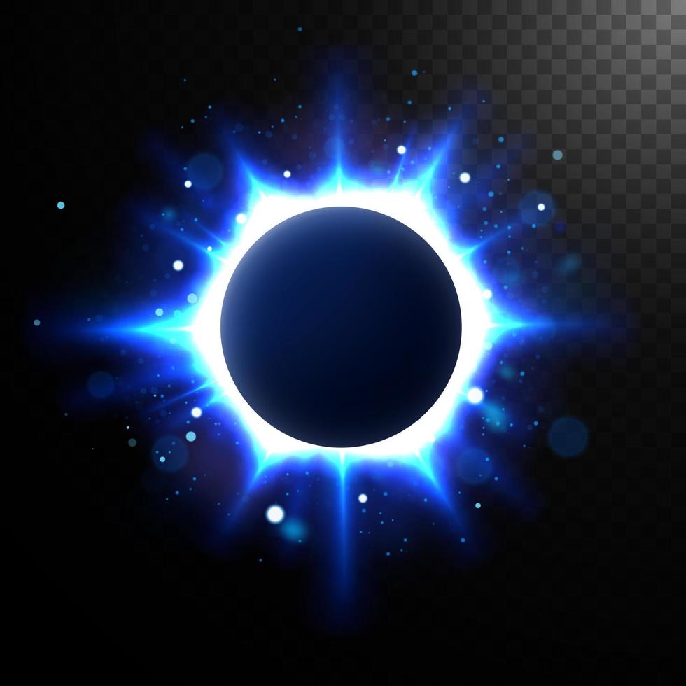 Abstract Glowing Circle, Elegant Illuminated Eclipse. Vector Illustration