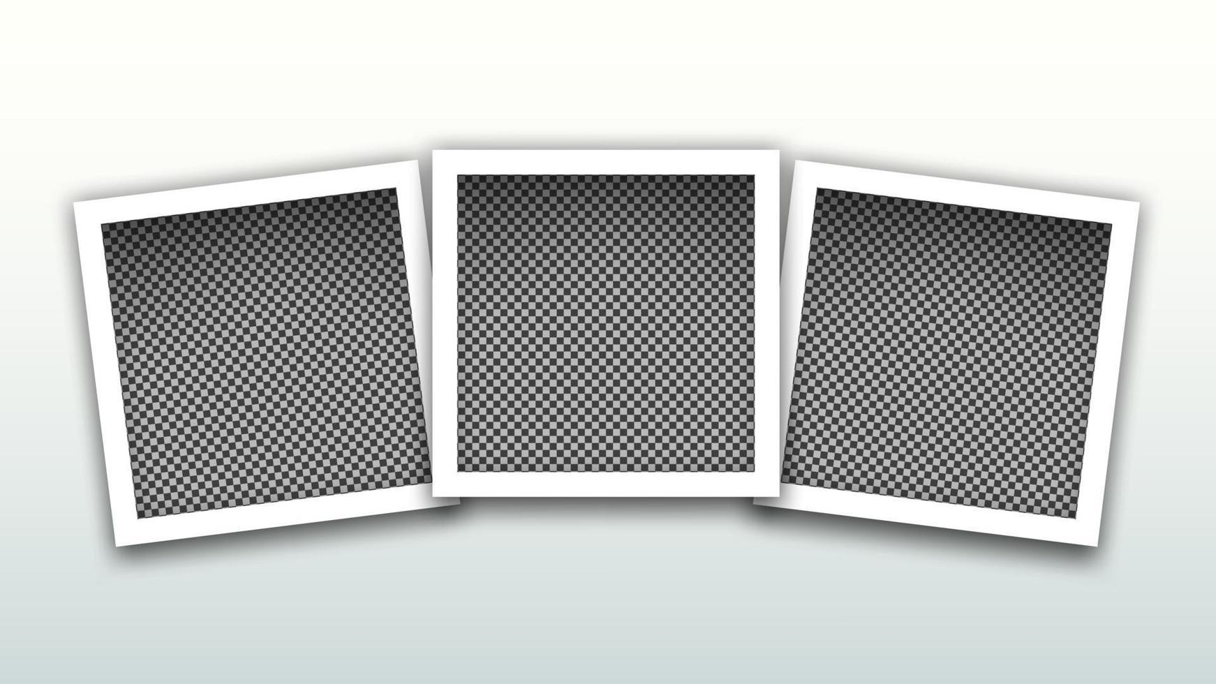 Set of Square Frames Template, Isolated on Bright Background, Vector Illustration
