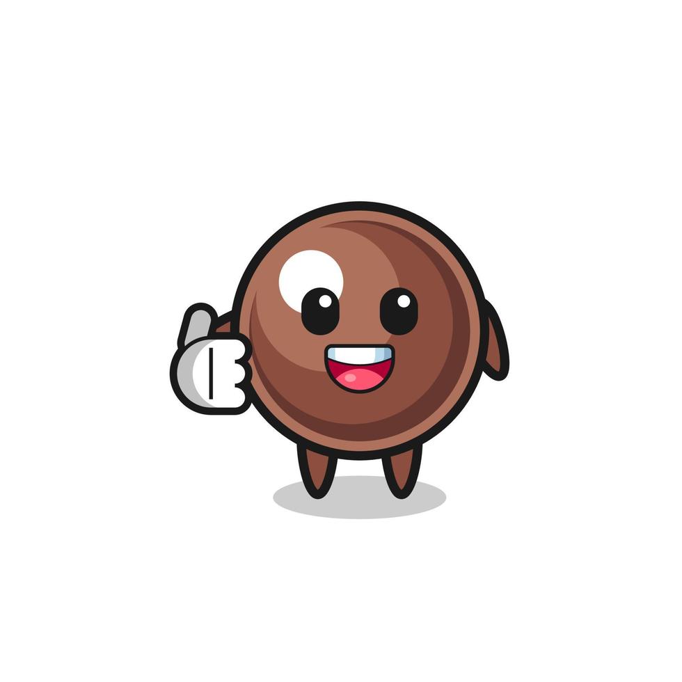 tapioca pearl mascot doing thumbs up gesture vector