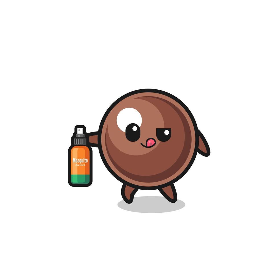 cute tapioca pearl holding mosquito repellent vector