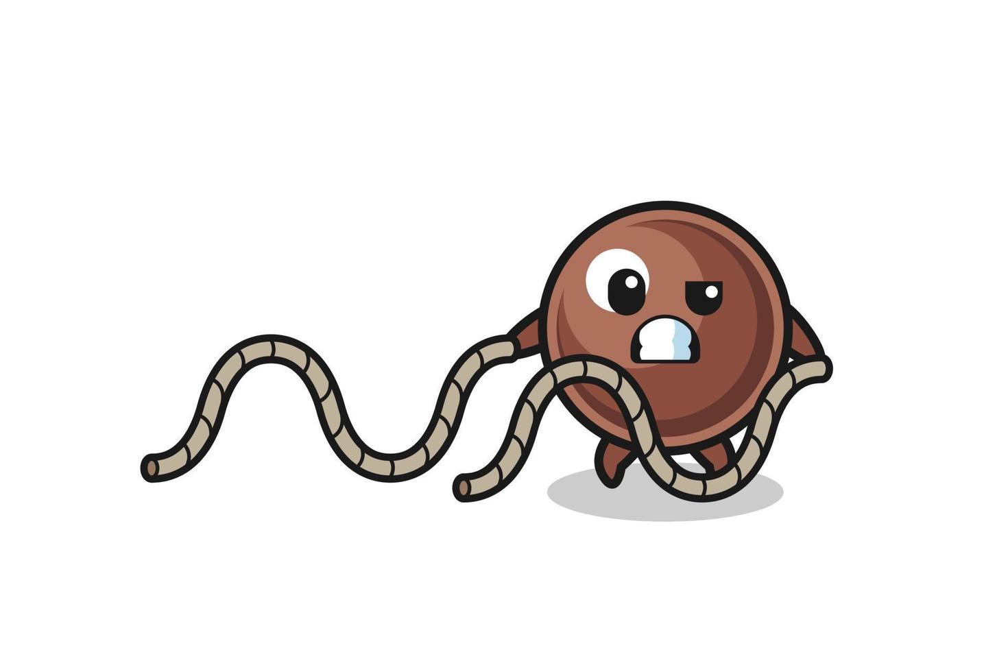 illustration of tapioca pearl doing battle rope workout vector