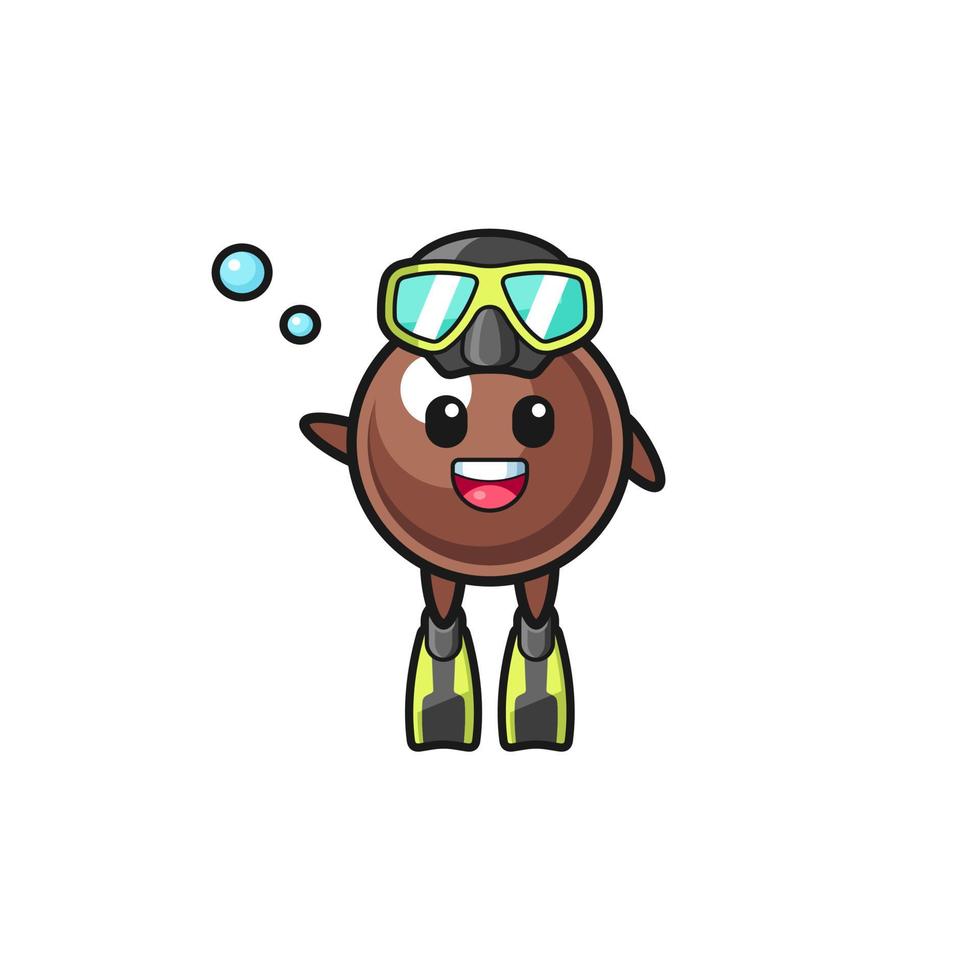 the tapioca pearl diver cartoon character vector