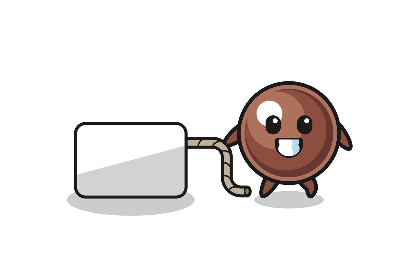 tapioca pearl cartoon is pulling a banner vector