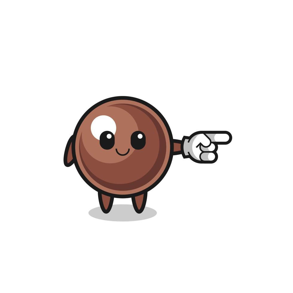 tapioca pearl mascot with pointing right gesture vector