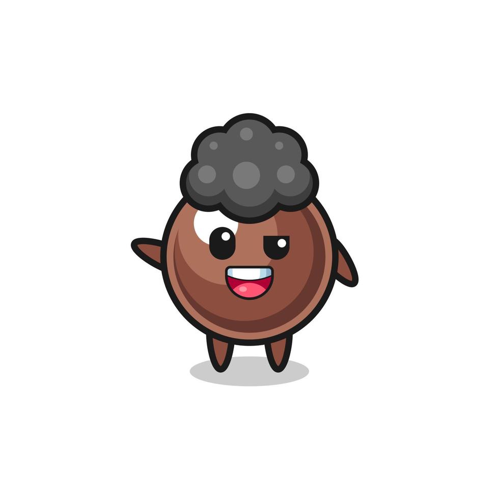 tapioca pearl character as the afro boy vector