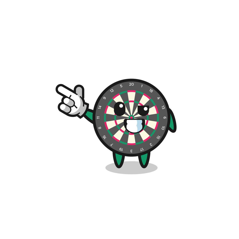 dart board mascot pointing top left vector