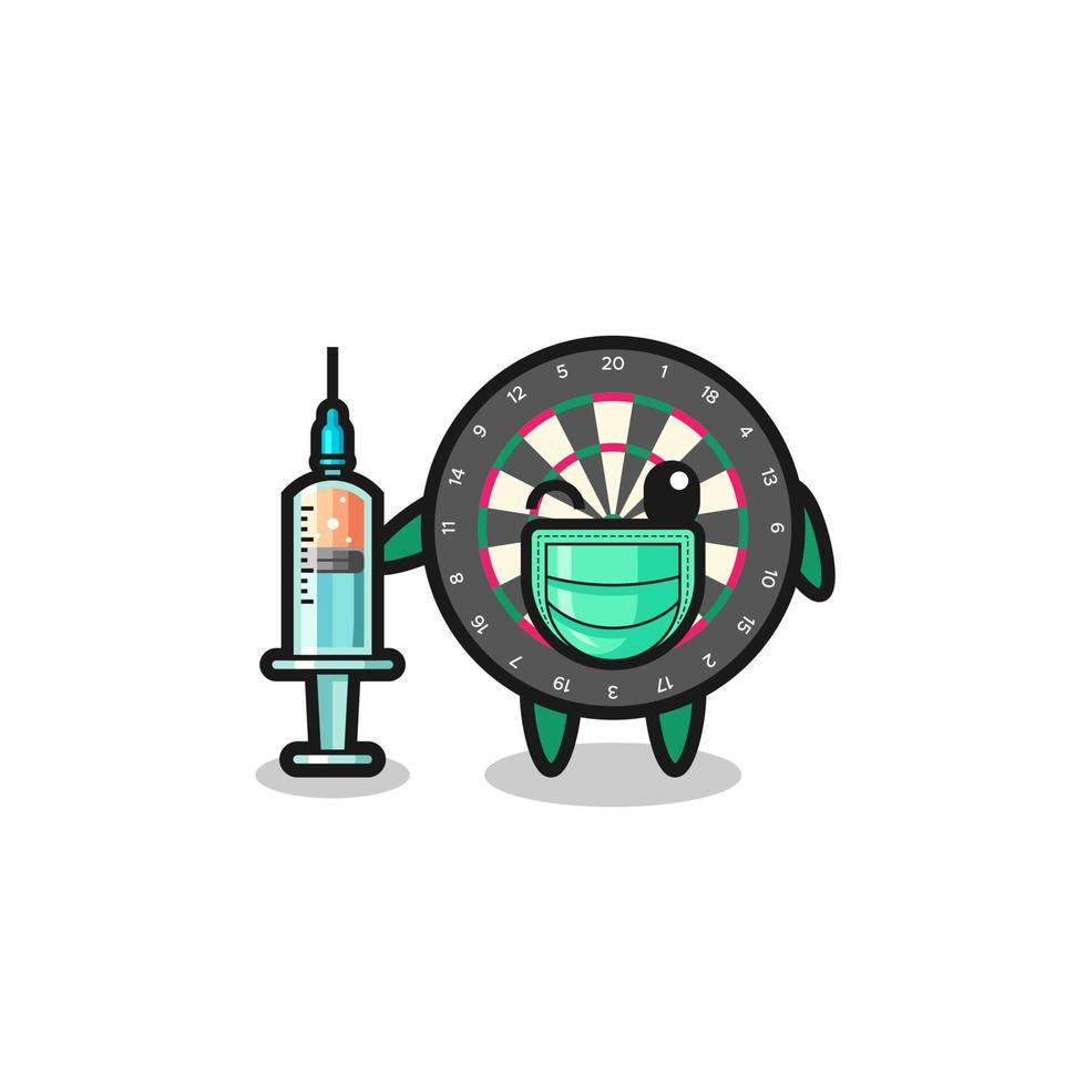 dart board mascot as vaccinator vector