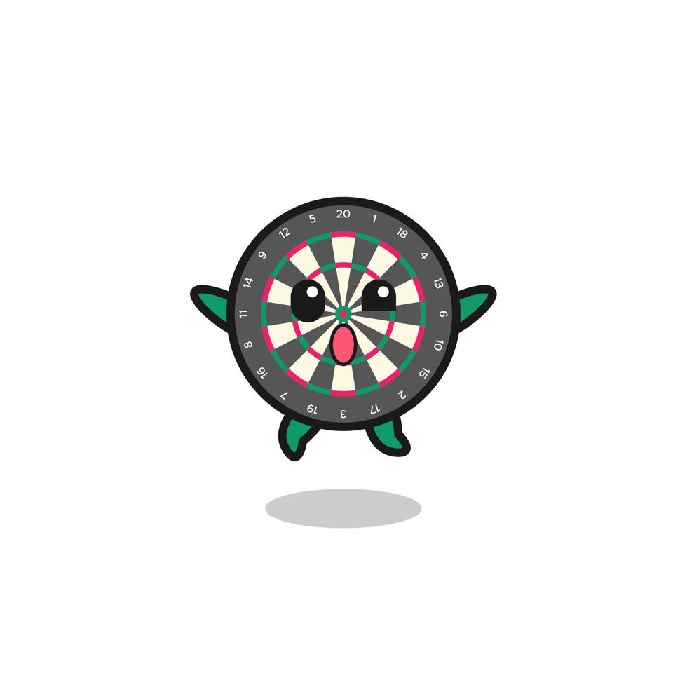 dart board character is jumping gesture vector