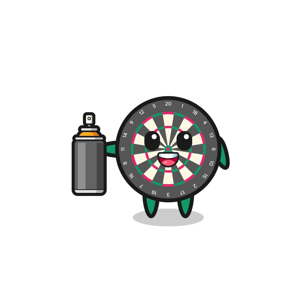 the cute dart board as a graffiti bomber vector