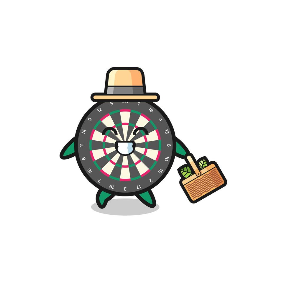 dart board herbalist character searching a herbal vector