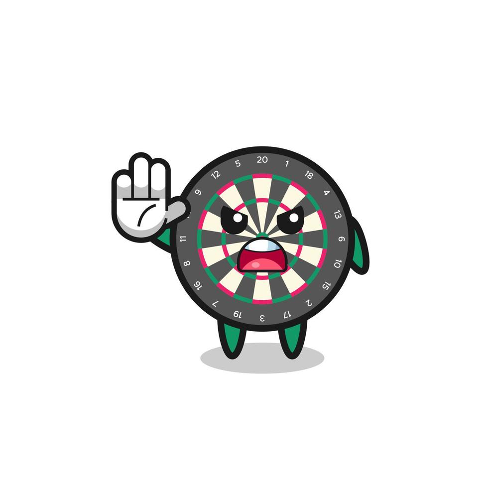 dart board character doing stop gesture vector
