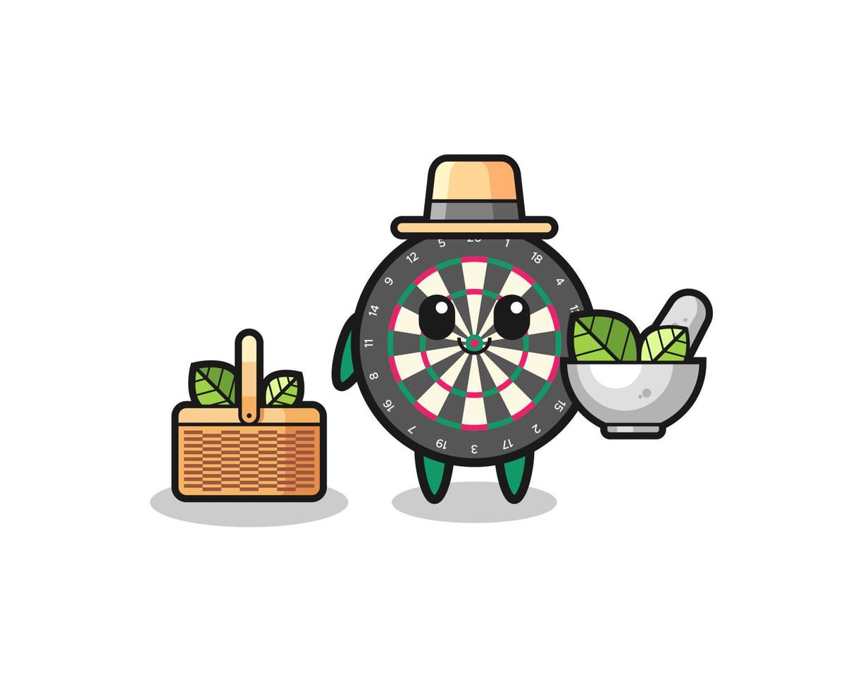 dart board herbalist cute cartoon vector