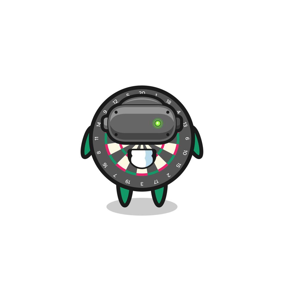 cute dart board using VR headset vector
