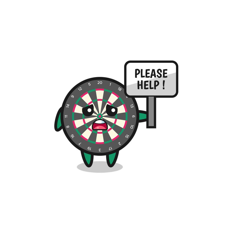 cute dart board hold the please help banner vector