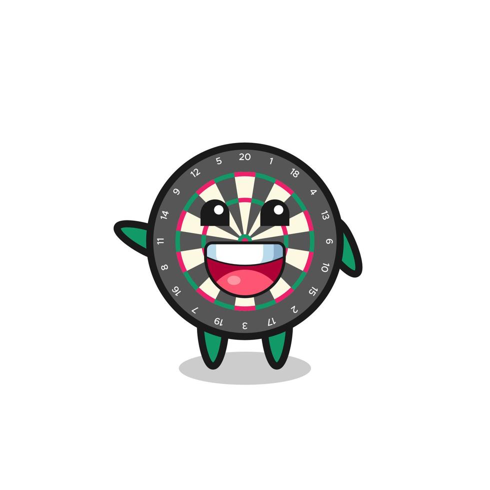 Tablero de dardos feliz lindo personaje de mascota vector