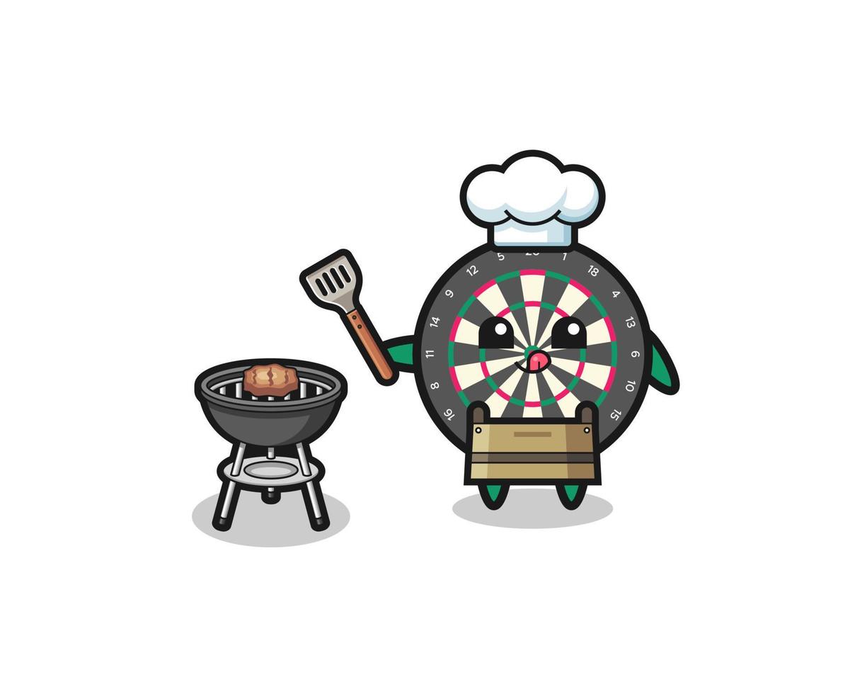 dart board barbeque chef with a grill vector